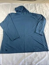 Huk Fishing Men’s XXXL blue solid lightweight performance pullover hoodie