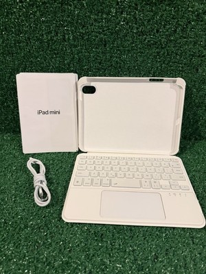 iPad Mini 7 6 Keyboard White Case With Stand, Apple Pencil Holder Brand New