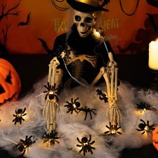 Halloween Decor Spider String Lights 2 Pack Battery Operated Spider NEW