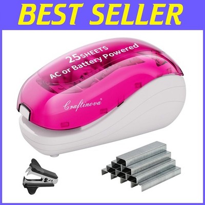 Pink Electric Stapler - 2000 Staples, Staple Remover