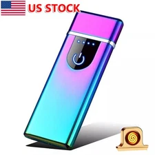 Electric Lighter Windproof Flameless Plasma Torch USB Rechargeable Arc Slim