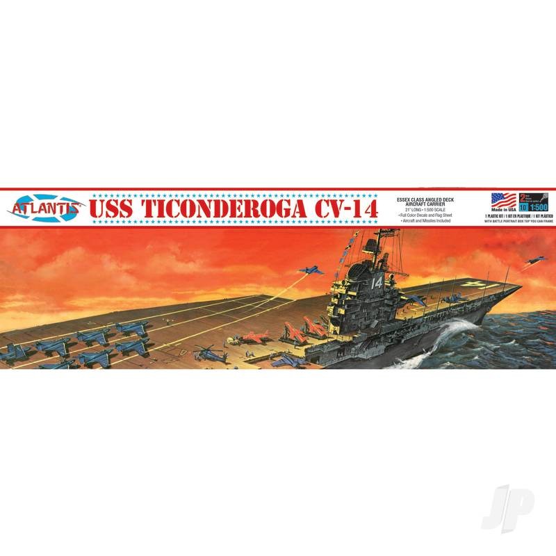 Atlantis Models 1:500 USS Ticonderoga Aircraft Carrier CV14 Plastic Ship Kit
