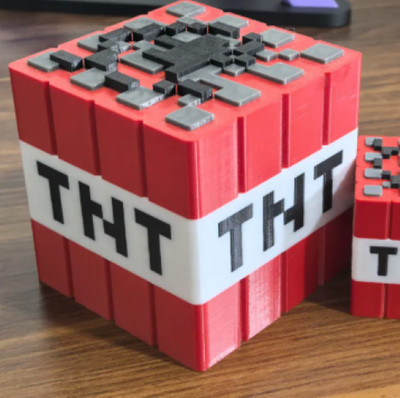Minecraft TNT 3D Print Approximately 1 Inch Cubed