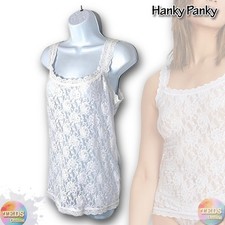 NWT Hanky Panky Women's XL Signature Sheer Lace Lingerie Camisole 1390L White