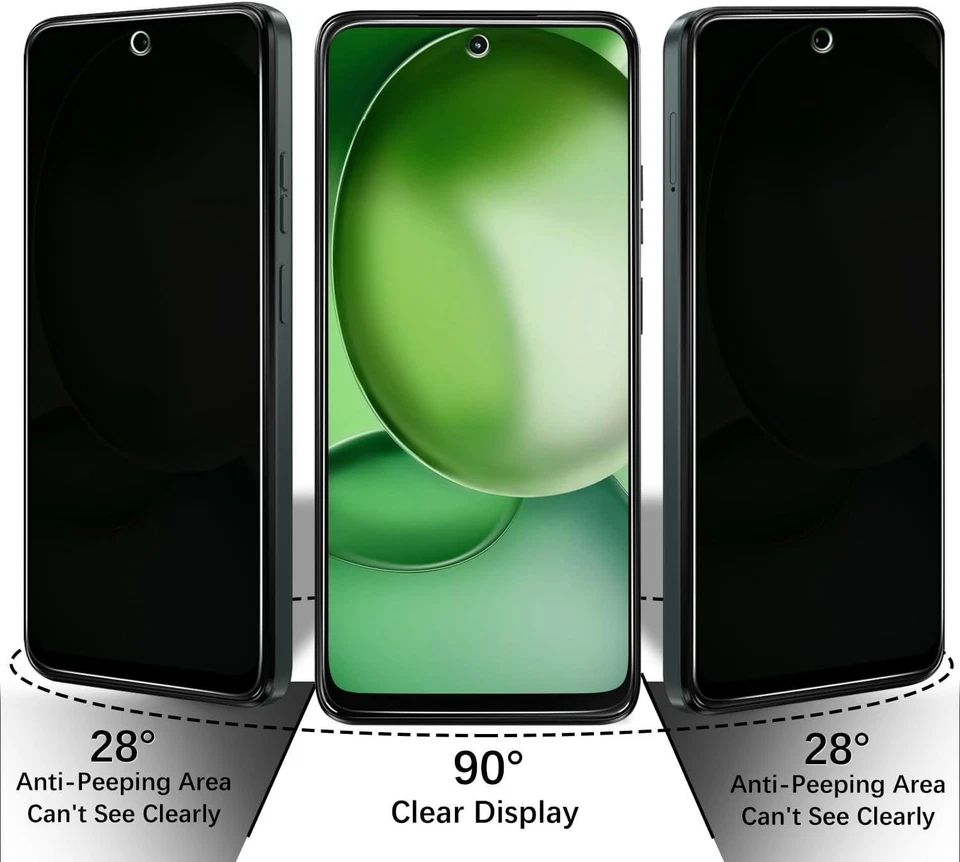 2 Pack Privacy Screen Protector for Motorola Moto G 5g (2025) Anti Spy - Image 3 of 4