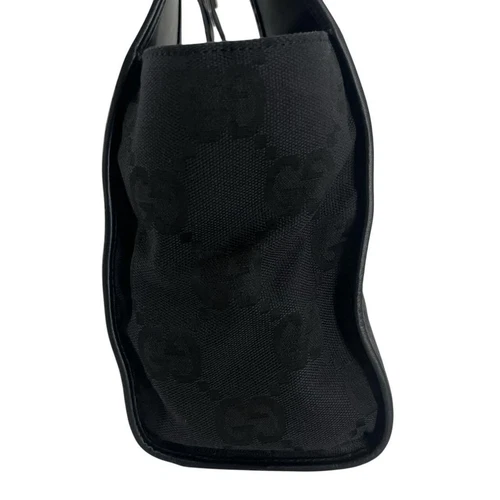 GUCCI Jackie Bolso de Hombro Bolso de Mano GG Lona Cuero Negro Usado Excelente+ - Imagen 4 de 18