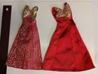 2 vintage Barbie doll gowns TLC for fixing or using material for Dawn dolls ??