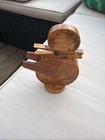 Vintage Handmade Wooden Penguin Clothespin Paper Holder — photo 3