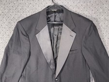 Bill Blass Eveningwear 2pc Suit Shawl Tuxedo 44R 36x30 Black Wool VTG USA Made
