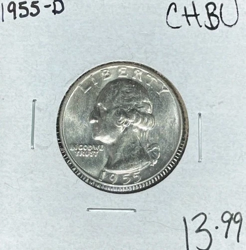 1955-D WASHINGTON SILVER QUARTER ~CH/BU ~BEAUTIFUL COIN~