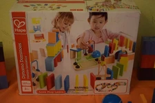 Hape Dynamo Kids Wooden Domino Set (extra dominoes) Learn Play Build Game STEAM