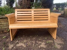 Vintage Fine Maplewood 3 Seater   Bench Settle Hall Seat