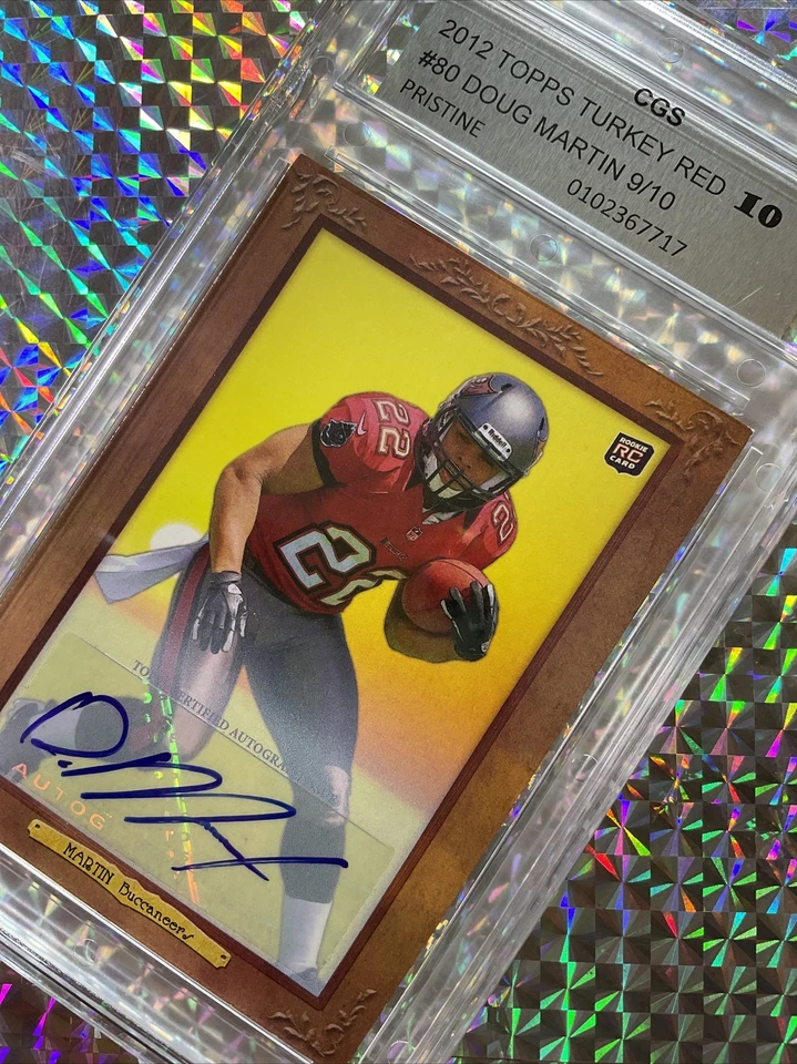 9/10 2012 TOPPS TURKEY RED DOUG MARTIN AUTOGRAPH ROOKIE 80 CGS 10 WCG DM RC READ - Image 2 of 4