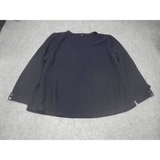 Talbots Sweater Women's Plus Size 3X Dark Navy Blue V-Neck Long Sleeve Knit