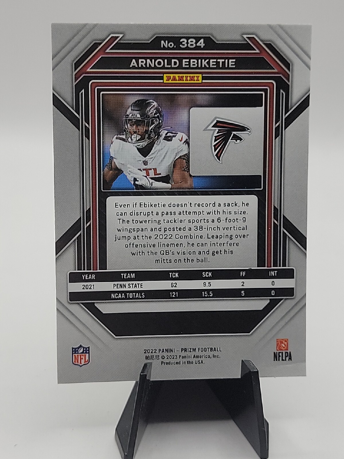 2022 Prizm Football Arnold Ebiketie Base RC Atlanta Falcons #384