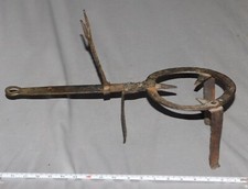 Antique Wrought iron Fireplace trivet toaster 18th c. blacksmith made tripod