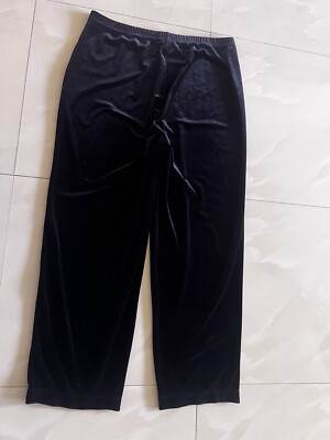 Notation Woman Velour Pant Women 1X Black Straight Stretch Elastic Waist Y2K 90s