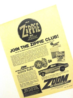 1969 Zoom High Performance Parts Print Ad Join the Zippie Club