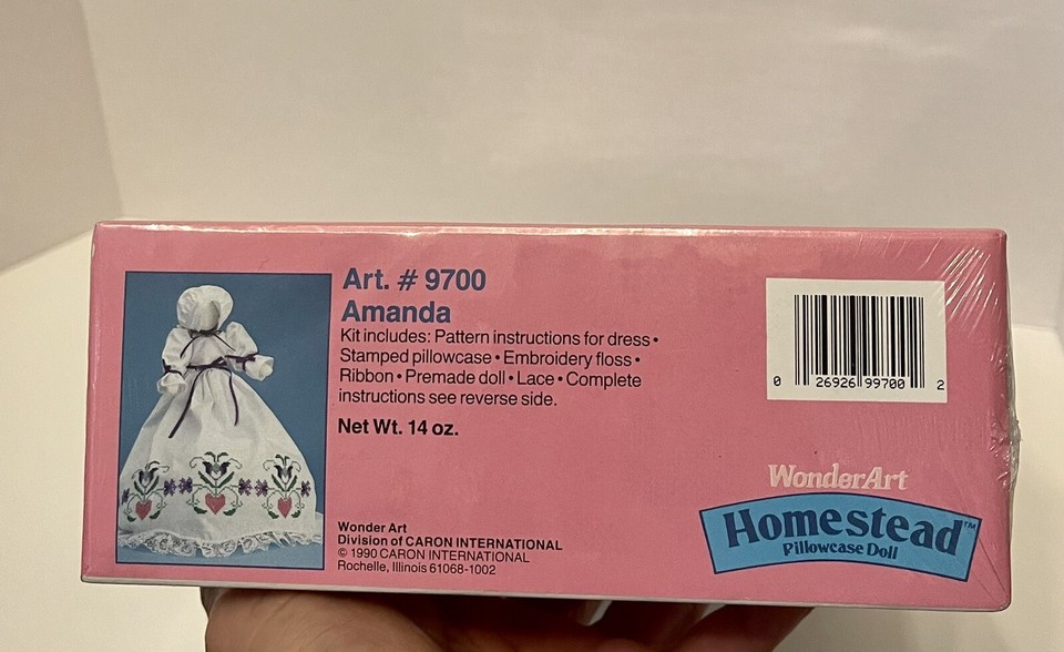 NIP 1990 WonderArt Homestead Pillowcase Doll Craft Sewing Kit Sealed AMANDA 9700 eBay