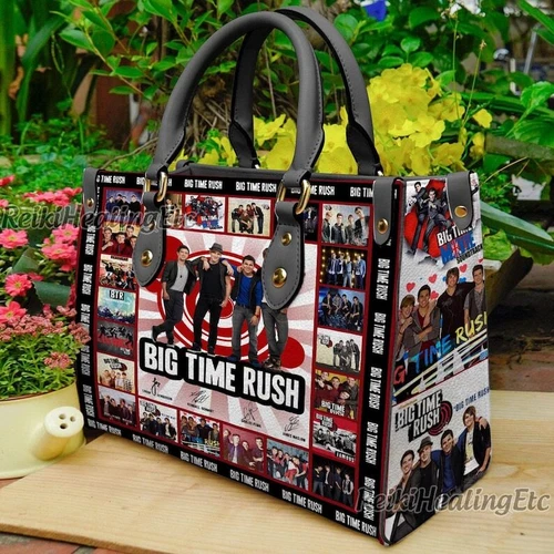 Big Time Rush Leather Handbag, Big Time Rush Shoulder Bag, Gift for Her, Gift for Fans, Women's Accessories, Music Merch, Music Bag