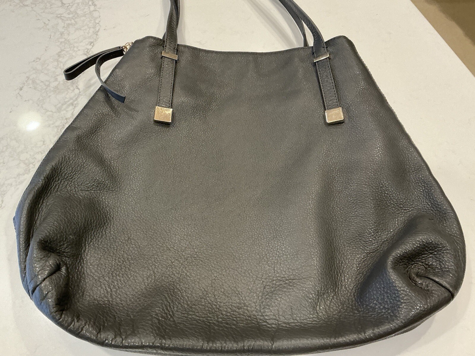 Joie Leather Hobo Side Zip Tote Bag-Grey-Excellen… - image 8