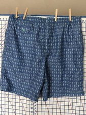 Nat Nast Men's Medium Blue Lined Swim Shorts Trunks Beach Pool Seahorse Seashell