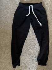 Katie J NYC black sweatpants white drawstring kids S pants sweats
