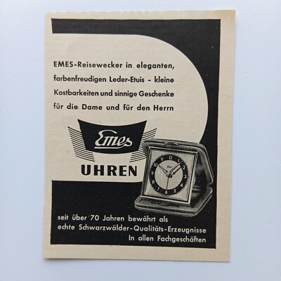 1951  Emes Uhren Villingen-Schwenningen, Werbeanzeige, Werbung, Reklame