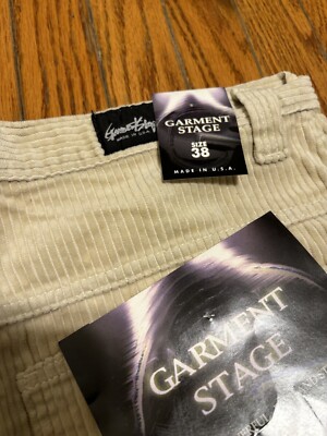 Vtg Garment Stage baggy corduroy Jeans 38x30wide-leg NWT skater