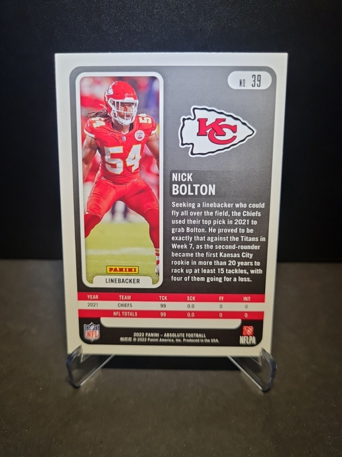 NICK BOLTON KANSAS CITY CHIEFS NFL PANINI ABSOLUTE 2022 TRADING CARD eBay