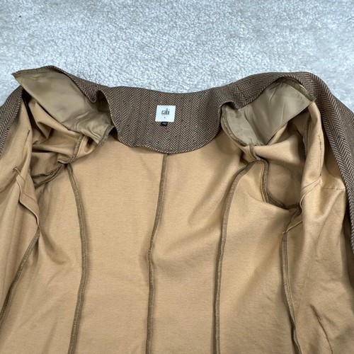 Cabi Penny Herringbone Blazer Jacket Brown Womens Large - Picture 7 of 9