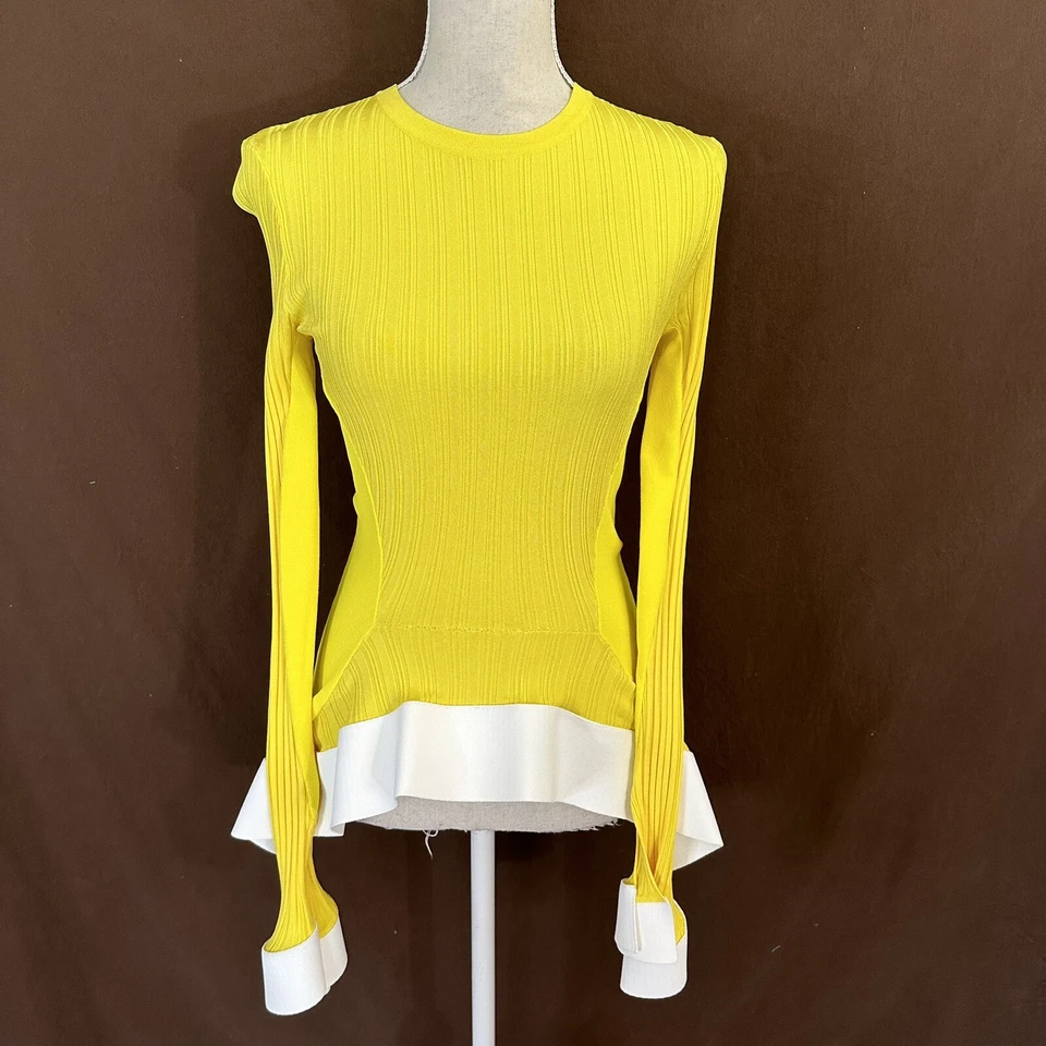 Esteban Cortazar 抽象黄色毛衣 尺寸 4 us 36 It 全新 女式 — 第 2/4 张图片