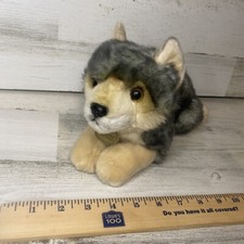 Miyoni By Aurora Plush Wolf 17" Long Soft Stuffed Animal Toy Gray/Cream W/Tag
