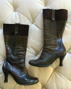 crocodile print booties