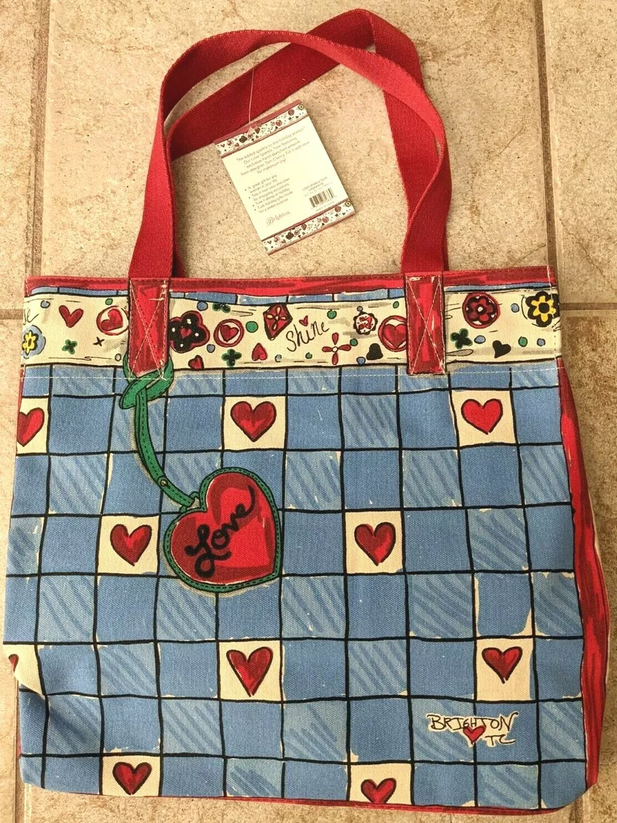 NWT Brighton Sparkle Love Tote Shopping bag Tom Clancy Canvas Dog