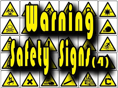 WATERSHED DESIGNS Yellow Warning safety signs, caution, slip, trip etc Vinyl wall stickers signs 4