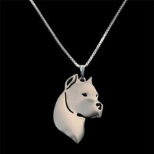 New Women  s Silver Alloy Dogo Argentino Fashion Necklace