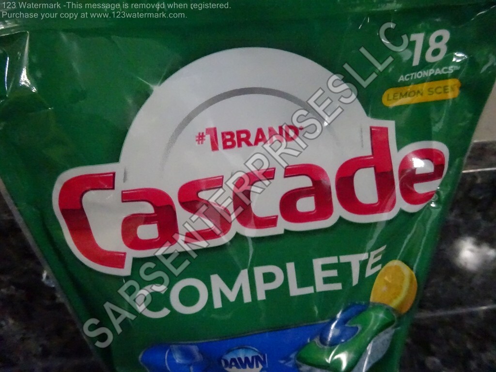 144 Cascade Complete LEMON Scent Dishwasher Detergent Tabs (8 packs of 18 tabs)