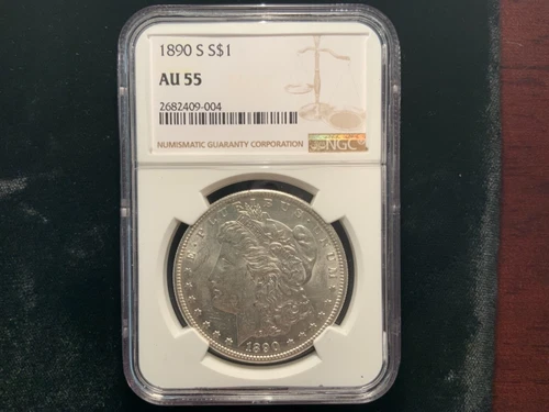 NGC AU55 1890-S Morgan Silver Dollar San Francisco Mint