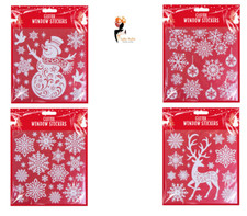 Christmas Glitter Snowflake Window Stickers Clings - Reusable White Decor