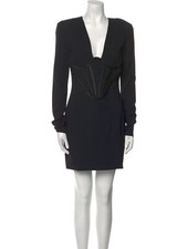 NWT Versace Plunge Neckline Mini Dress w/ Tags Black Size: US6, IT42