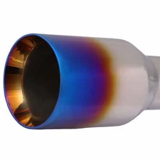 Mach-Speed Single Round Double Wall Straight Cut Blue Flame Exhaust Tip T263BL1
