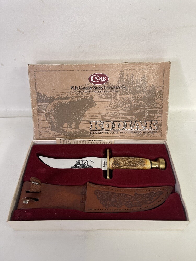 VINTAGE CASE XX KODIAK HUNTER FIXED BLADE STAG W/ ORIGINAL BOX eBay