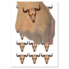 Bull Skull Temporary Tattoo Water Resistant Fake Body Art Set