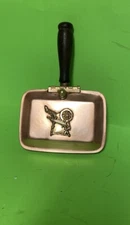 VINTAGE COPPER SILENT BUTLER CRUMB CATCHER Spinning Wheel  Brass, wooden handle