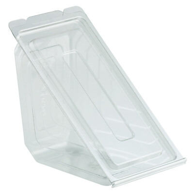 Anchor Packaging DeliView Hinged Sandwich Wedge Food Container Clear, 250 Count