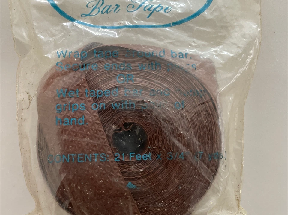 Vintage Plastic Handlebar Tape Handlebar Wrap Brown NOS Sealed 21 Feet X 3/4 - Image 3 of 4
