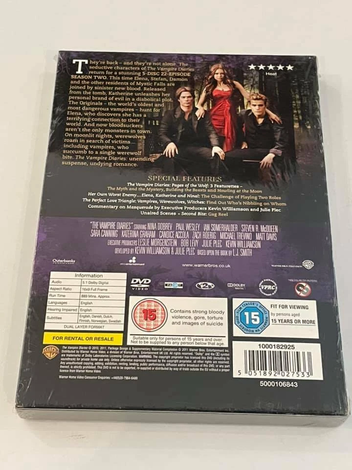 The Vampire Diaries Love Sucks - Complete Second Season - DVD 2011 NEW & SEALED - Image 2 of 2