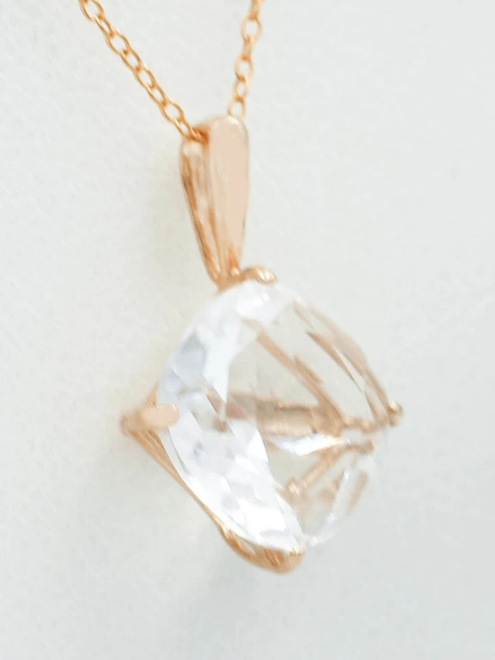 COLGANTE ZAFIRO BLANCO GENUINO 3,44 quilates oro rosa 14K - Valoración gratuita - Nuevo con etiquetas Foto 3 de 4