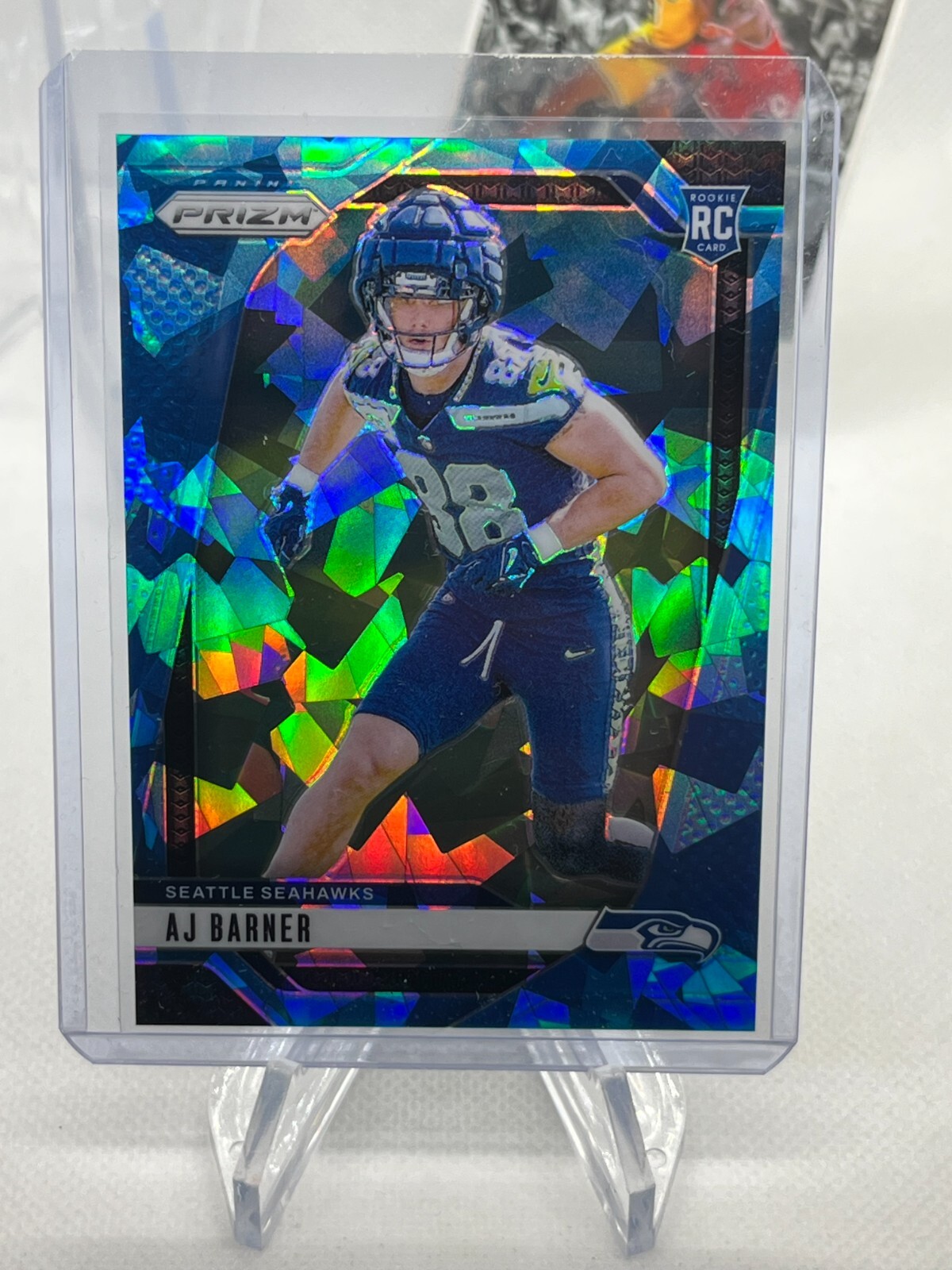 AJ Barner Blue Ice RC /99 #304 Rookie Seahawks 2024 nfl prizm
